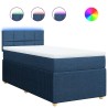 Sommier à lattes de lit avec matelas Bleu 90x190 cm Tissu 