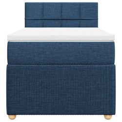 Sommier à lattes de lit avec matelas Bleu 90x190 cm Tissu 