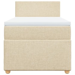 Sommier à lattes de lit et matelas Crème 90x190 cm Tissu 