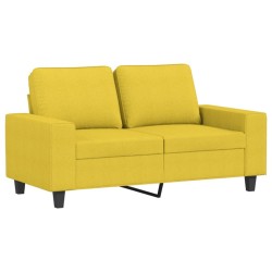 Ensemble de canapés 2 pcs jaune clair tissu 