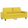 Ensemble de canapés 2 pcs jaune clair tissu 