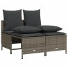 Salon de jardin 5 pcs avec coussins gris résine tressée 
