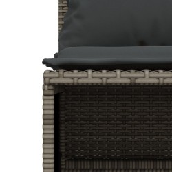 Salon de jardin 5 pcs avec coussins gris résine tressée 