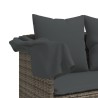 Salon de jardin 5 pcs avec coussins gris résine tressée 