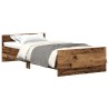 Cadre de lit sans matelas vieux bois 75x190 cm bois ingénierie 