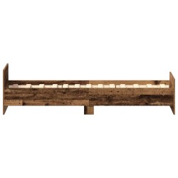 Cadre de lit sans matelas vieux bois 75x190 cm bois ingénierie 