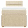 Sommier à lattes de lit avec matelas Crème 100x200 cm Tissu 
