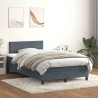 Sommier à lattes de lit et matelas gris foncé 120x210cm velours 