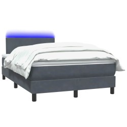 Sommier à lattes de lit et matelas gris foncé 120x210cm velours 