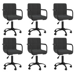 Chaises pivotantes à manger lot de 6 noir velours 