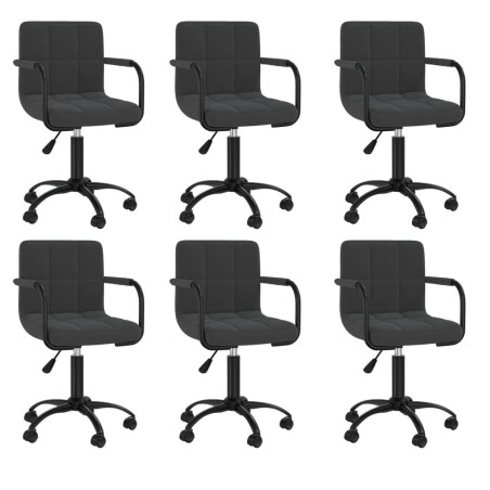 Chaises pivotantes à manger lot de 6 noir velours 