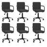 Chaises pivotantes à manger lot de 6 noir velours 