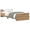Cadre de lit sans matelas chêne artisanal 75x190 cm 