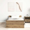 Cadre de lit sans matelas chêne artisanal 75x190 cm 
