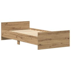Cadre de lit sans matelas chêne artisanal 75x190 cm 
