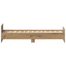 Cadre de lit sans matelas chêne artisanal 75x190 cm 
