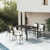 Ensemble à manger de jardin coussins 5pcs Noir Résine tressée 