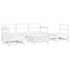 Salon de jardin 6 pcs blanc bois de pin massif 