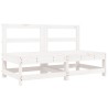 Salon de jardin 6 pcs Blanc Bois de pin massif 