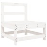 Salon de jardin 6 pcs Blanc Bois de pin massif 