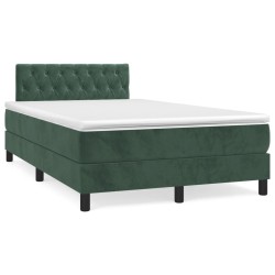 Sommier à lattes de lit avec matelas vert foncé 120x190 cm 
