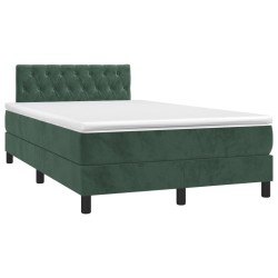 Sommier à lattes de lit avec matelas vert foncé 120x190 cm 