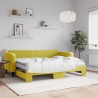 Lit de jour avec lit gigogne et matelas jaune 80x200 cm velours 