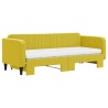 Lit de jour avec lit gigogne et matelas jaune 80x200 cm velours 