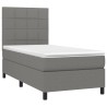 Sommier à lattes de lit et matelas et LED Gris foncé 100x200 cm 