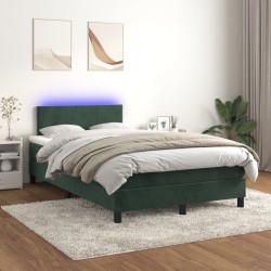 Sommier à lattes de lit avec matelas LED Vert foncé 120x200 cm 