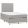 Sommier à lattes de lit et matelas gris clair 120x190 cm tissu 