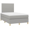 Sommier à lattes de lit et matelas gris clair 120x190 cm tissu 