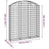 Panier de gabions arqué 150x30x160/180 cm Fer galvanisé 