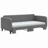 Lit de jour avec gigogne et matelas gris foncé 90x190 cm tissu 