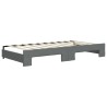 Lit de jour avec gigogne et matelas gris foncé 90x190 cm tissu 