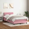 Sommier à lattes de lit avec matelas rose 120x220 cm velours 