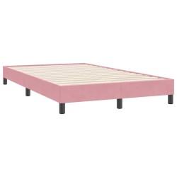 Sommier à lattes de lit avec matelas rose 120x220 cm velours 