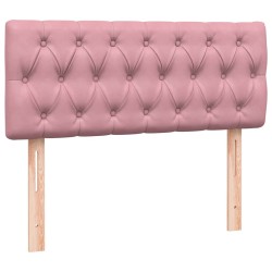 Sommier à lattes de lit avec matelas rose 120x220 cm velours 