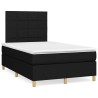 Sommier à lattes de lit avec matelas noir 120x190 cm tissu 