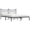 Cadre de lit métal sans matelas et tête de lit noir 180x200 cm 