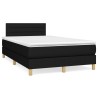 Sommier à lattes de lit avec matelas noir 120x190 cm tissu 