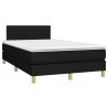 Sommier à lattes de lit avec matelas noir 120x190 cm tissu 