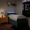 Sommier à lattes de lit avec matelas Bleu 90x190 cm Tissu 