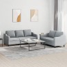 Ensemble de canapés 2 pcs avec coussins Gris clair Tissu 