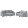 Ensemble de canapés 2 pcs avec coussins Gris clair Tissu 