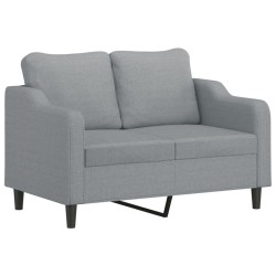 Ensemble de canapés 2 pcs avec coussins Gris clair Tissu 