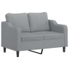 Ensemble de canapés 2 pcs avec coussins Gris clair Tissu 