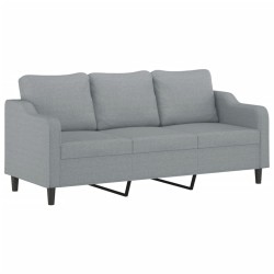 Ensemble de canapés 2 pcs avec coussins Gris clair Tissu 