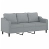 Ensemble de canapés 2 pcs avec coussins Gris clair Tissu 