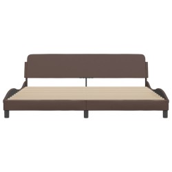 Cadre de lit sans matelas marron 200x200 cm similicuir 
